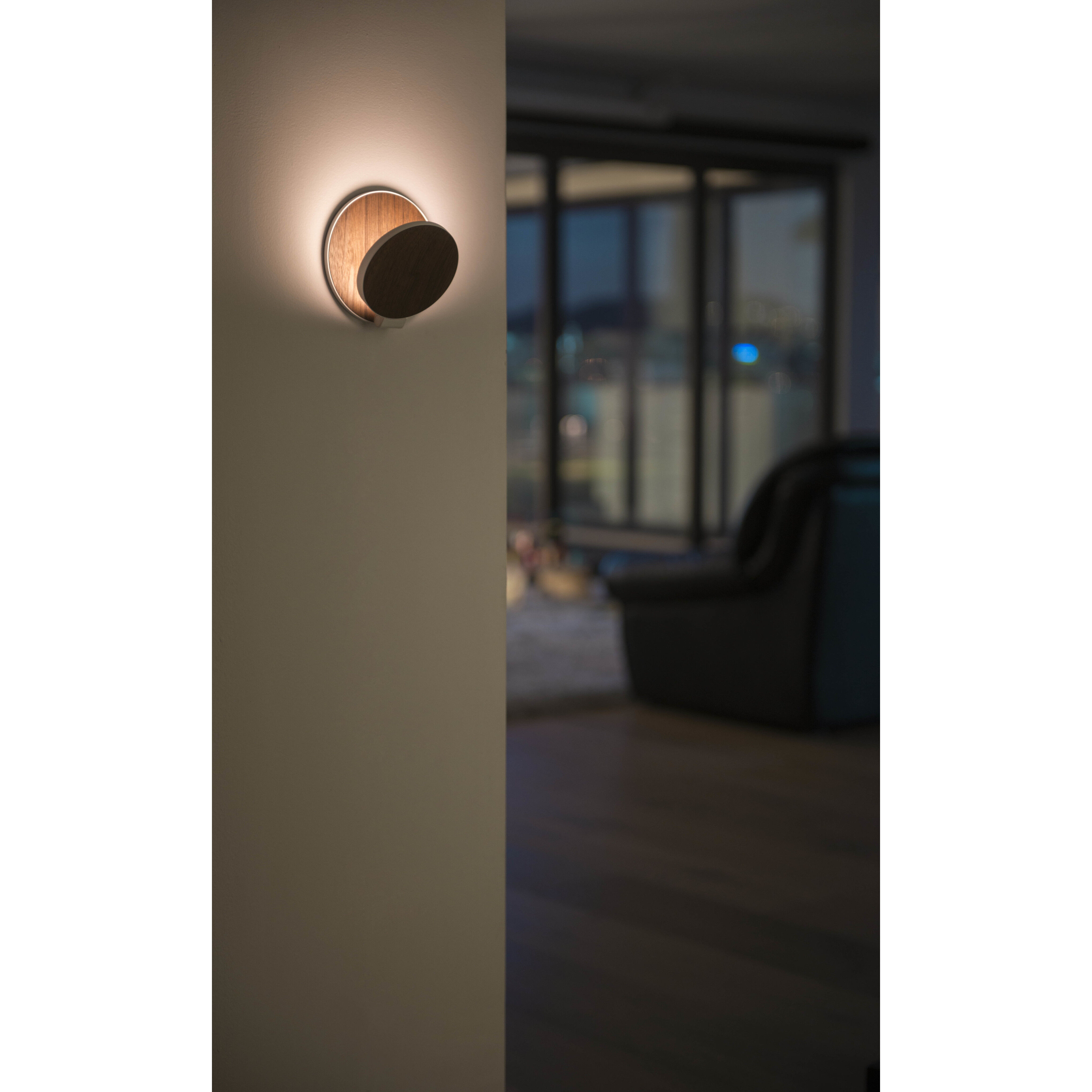 Gravy LED 4 inch Matte White with White Oak Wall Sconce Wall Light, Plug-in